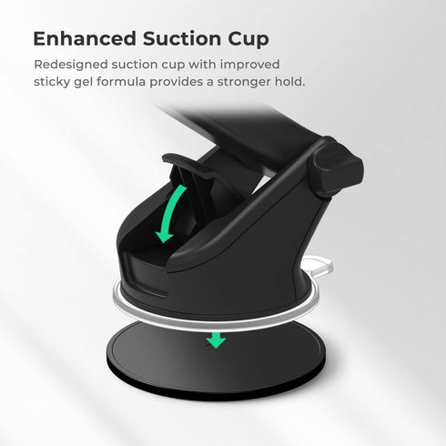 iOttie Easy One Touch Signature Dashboard & Windshield Universal Car Mount Phone Holder Desk Stand with Suction Cup Base and Telescopic Arm for iP...