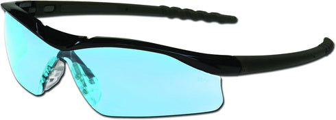 MCR Safety DL113 Dallas Safety Glasses with Polished Black Frame and Light Blue Lens...