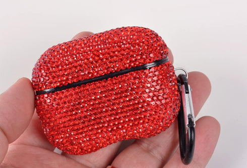 Sparkly Diamond Case for AirPods Pro 1&2 Generation with Keychain, Shockproof Protective Premium Bling Rhinestone Cover Skin Compatible with AirPo...