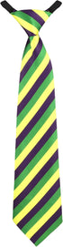 Needzo Mardi Gras Tie For Men, Purple, Yellow and Green Striped Necktie Party Accessory, One Size Fits Most, Adjustable Collar...