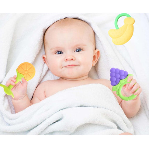 Baby Teething Toys 6 PCS BPA Free Silicone Baby Teethers, Freezer Safe Organic Infant Teething Toys Soft & Textured for Natural Brain Development...