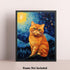 Bestbuddy Pet 11X14 Unframed Starry Night Van Gogh Inspired Cute Exotic Shorthair Cat House Pet Friend Family Animal Clinic Oil Painting Art Print...