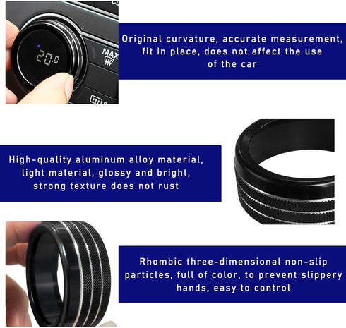 3 PCS Car Push Start Button Cover, Engine Start Stop Button Stickers, Metal Ignition Button Cover, One Button Start Trim Ring for Challenger Charg...
