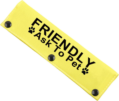 JXGZSO Not Friendly Ask to Pet Dog Lead Give Me Space Dog Leash Wrap Rescue Dog Lead Cover (FRIENDLY A to P DLS)...
