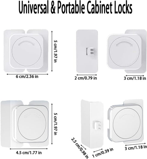 Cabinet Locks(12-Pack) for Babies, Kids and Toddlers Proofing Cabinet Child, Safety Locks Suitable for Cabinets, Drawer and Refrigerator with Easy...