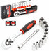 Ratchet Socket Wrench Set 1/4 Inch Drive, Mechanic Tool Kit with 4mm-13mm Metric Sockets, Release Ratchet Handle and Extension bar,Plastic Rack 12...