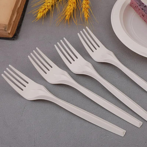 100% Eco Friendly Compostable Forks Disposable Forks Cornstarch Based 50 Large Disposable Utensils (6.7 in.) Durable and Heat Resistant Alternativ...
