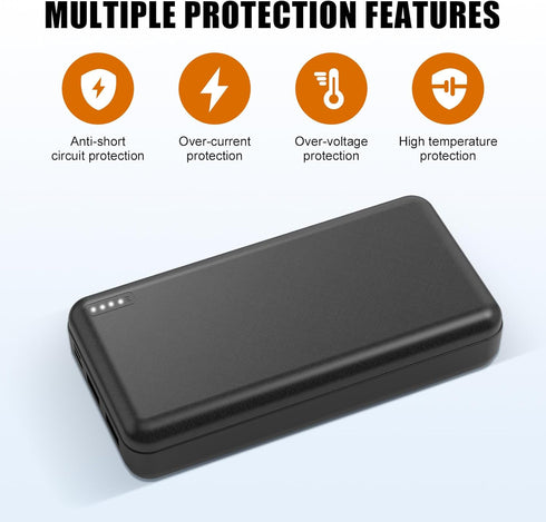 20000mah 5V/2A Heated Electric Vest Jacket Battery Pack Power Bank for Heating Vests Jackets Hoodies Coats Pants for Men for Women with Dual USB O...