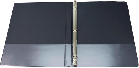 School Smart Polypropylene Round Ring View Binder, 1/2 Inch, Black...