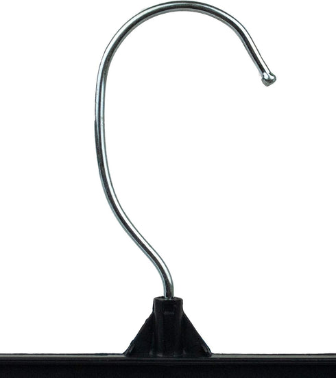 HangOn Recycled Plastic with Ridged Clips Pants Hangers, 12 Inch, Black, 10 Pack...