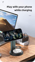 3 in 1 Charging Station for iPhone, Wireless Charger for iPhone /15/14/13/12/11 X Pro Max & Apple Watch - Charging Stand Dock for AirPods (Silver)...