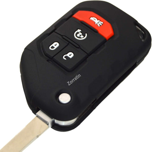 Silicone Remote Key Fob Case Covers Protectors for Jeep Wrangler Rubicon 392 JL JLU Wagoneer Gladiator JT Flip Fold Remote...