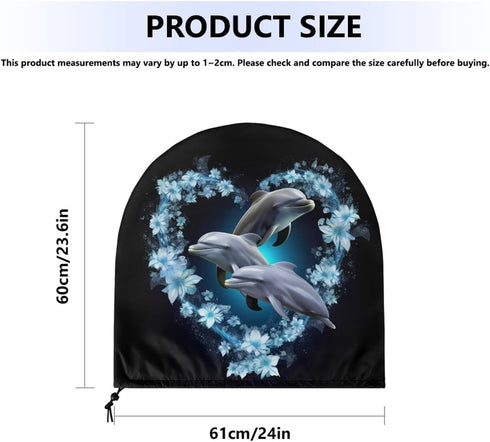 Upetstory Adorable Dolphin Fan Cover 16 18 20 24 Inch Industrial Floor Fan Cover Electric Household Floor Fans Covers Vertical Table Standing Wash...