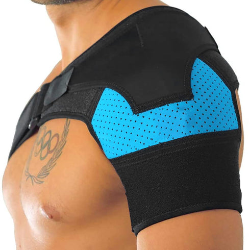 Shoulder Brace Arm Sling for Torn Rotator Cuff Support Compression and Stability Shoulder Harness Sleeve Wrap with Ice Pack Pocket - Fits Men and ...