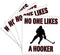 3dRose cst_171944_3 No One Likes a Hooker. Red. Ice Hockey-Ceramic Tile Coasters, Set of 4...