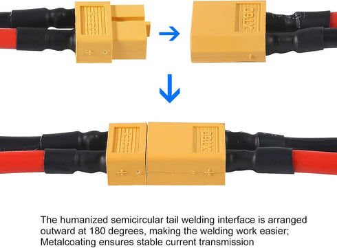 6 Pairs XT60 Connector 12AWG Silicon Wire Female and Male Extention Cable XT60 Plug Connector Compatible with RC Cars Boat Drone Lithium Battery C...