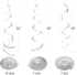 Silver Party Hanging Swirl Decorations Plastic Streamer for Ceiling, Pack of 28...