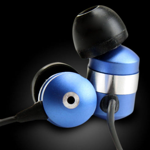 GOgroove AudiOHM HF Earbud Headphones with Mic, Deep Bass, & Comfortable Ear Gels (Blue) in-Ear Earphones Featuring Noise Isolating Design, Durabl...