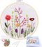 KISSBUTY Full Range of Embroidery Starter Kit with Pattern, Cross Stitch Kit Including Embroidery Fabric with Floral Pattern, Bamboo Embroidery Ho...