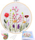 KISSBUTY Full Range of Embroidery Starter Kit with Pattern, Cross Stitch Kit Including Embroidery Fabric with Floral Pattern, Bamboo Embroidery Ho...