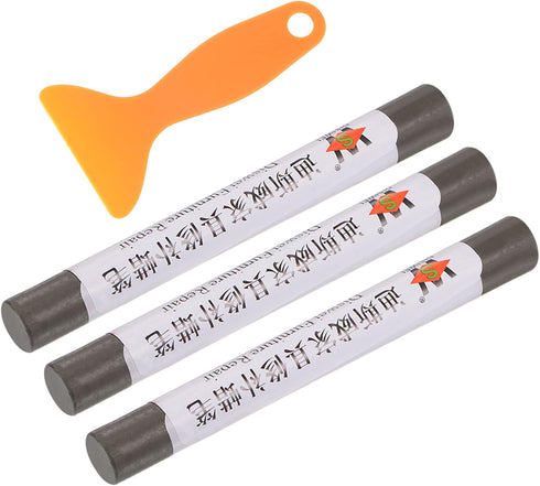 Wax Filler Stick, 3pcs Wooden Repair Wood Wax Fill Sticks with Spatula Crayon Markers Furniture Touch Up Kit for Remover Scratches Scuffs on Furni...