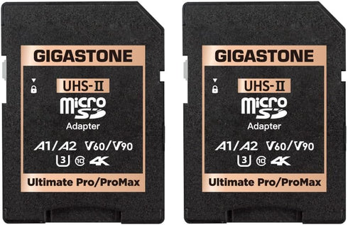 Gigastone UHS-II MicroSD to UHS-II SD Memory Card Adapter, Camera Ultimate UHS-II Adapter 2-Pack...