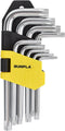 Torx Hex Key Allen Star Short Arm Wrench Hex Keys Security Torx End Holes Set of 9 Pieces with Storage Case T10-T50 for Home Maintenance DIY...
