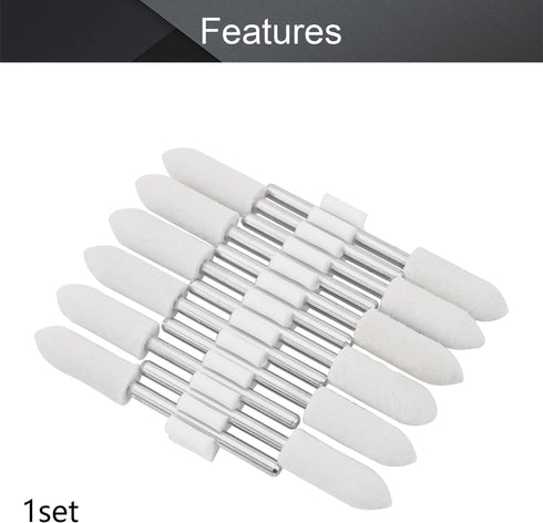 Utoolmart 4mm Wool Felt Mounted Points Conical Polishing Bits Burrs Buffing Wheels Grinding Head with 1/8" Shank 12 Pcs...