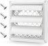 4" Louvered Dryer Vent Cover by Beaquicy - Outdoor White Exhaust Cap with Aluminum Built-in Pest Guard Screen & Screws for 4 Inch Opening Hood Duc...