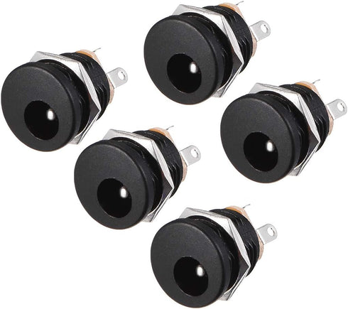 uxcell DC-022 5.5mmx2.1mm DC Power Jack Socket 3 Pin Female Panel Mount Connector 5pcs...