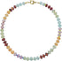 Beaded Gemstone Necklace for Women,Trendy Boho Colorful Rainbow Beaded Choker Necklace,Natural Stone Necklace Surfer Beach Necklace,Summer Handmad...