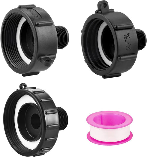 275 330 IBC Tote Adapter, Food Grade IBC Drain Adapter,Water Hose Male Adapter for Garden Hose,2" coarse Thread X Male 3/4" G Hose+2"Fine Thread+2...