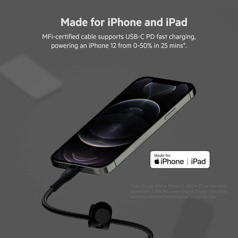 Belkin BoostCharge Pro Flex Braided USB Type C to Lightning Cable 2Pack (1M/3.3FT), MFi Certified 20W Fast Charging PD Power Delivery for iPhone 1...
