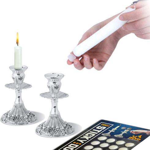 Ner Mitzvah Candle Sticky Dots - Candle Wax Dots - Candle Accessories - 48 Dots...