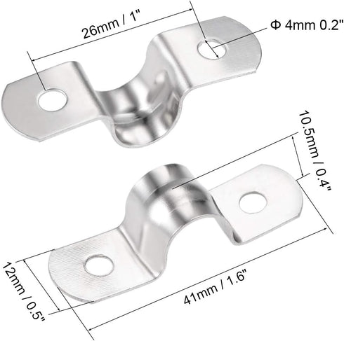 uxcell U Shaped Conduit Clamp Saddle Strap Tube Pipe Clip Stainless Steel M10 10Pcs...
