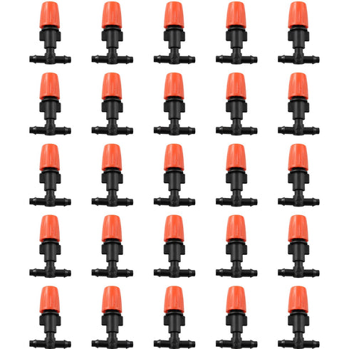 Atomizing Nozzle RLECS 25PCS Irrigation System Misting Automatic Watering Garden Hose Spray Adjustable Garden Irrigation Nozzles with Tee Joints f...
