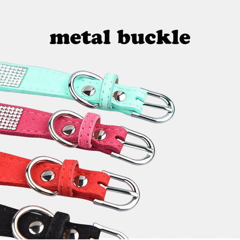 Small Dog Collar with Crown Rhinestone, Pretty Glitter Crystal Jewel Bling Sparkly Diamond Puppy Collars for XXS Xs Small Medium Pet Girls Dogs Fe...