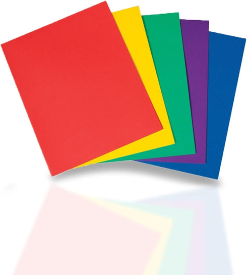 School Smart Smooth 2-Pocket Folder with Fasteners, Assorted Colors, Pack of 25...
