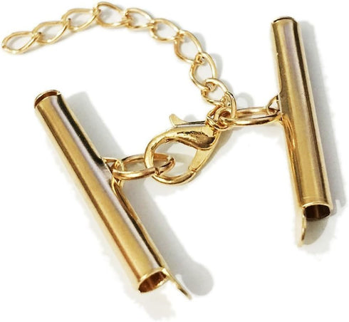 10Pcs Multi Strand Slide Tube Clasps multylayers Connector for Necklace Jewelry Findings (KC Gold Plated)...