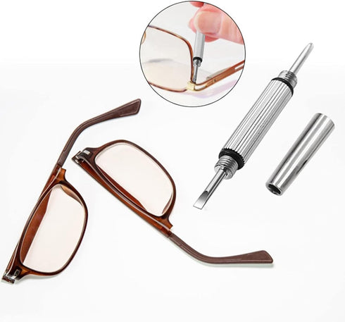 Silver Multifunctional 3 In 1 Metal Mini Screwdriver Flat For Head Hand Repair Tool Glasses Screwdriver For Sunglasses Jewe Eyeglass Screwdriver R...
