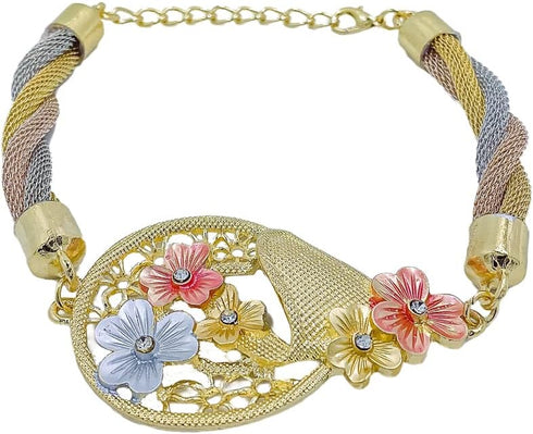 Gold Jewelry for Women Luxury African Dubai 18k Gold Plated Jewelry Sets Wedding Crystal Flower Necklace Earrings Set for Bridal Party Chunky Neck...