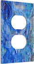 Teal Green Marble 1 Gang Outlet Covers Duplex Receptacle Wall Plate Decorative Electrical Faceplate Lightswitches for Bathroom Home Living Room Be...