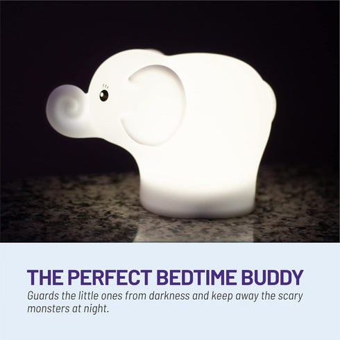 Lumipets Remote Control Silicone Night Light for Kids - Elephant Design with 9 Soft Colors & Sleep Timer - Rechargeable, Battery-Operated Lamp for...