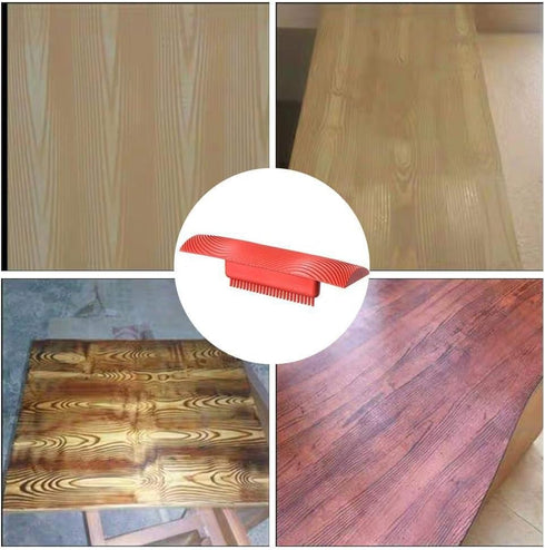 4 Pieces Wood Graining Tool,Wood Grain Tool, Rubber Wood Pattern Graining Knurling Tool On All Surfaces...