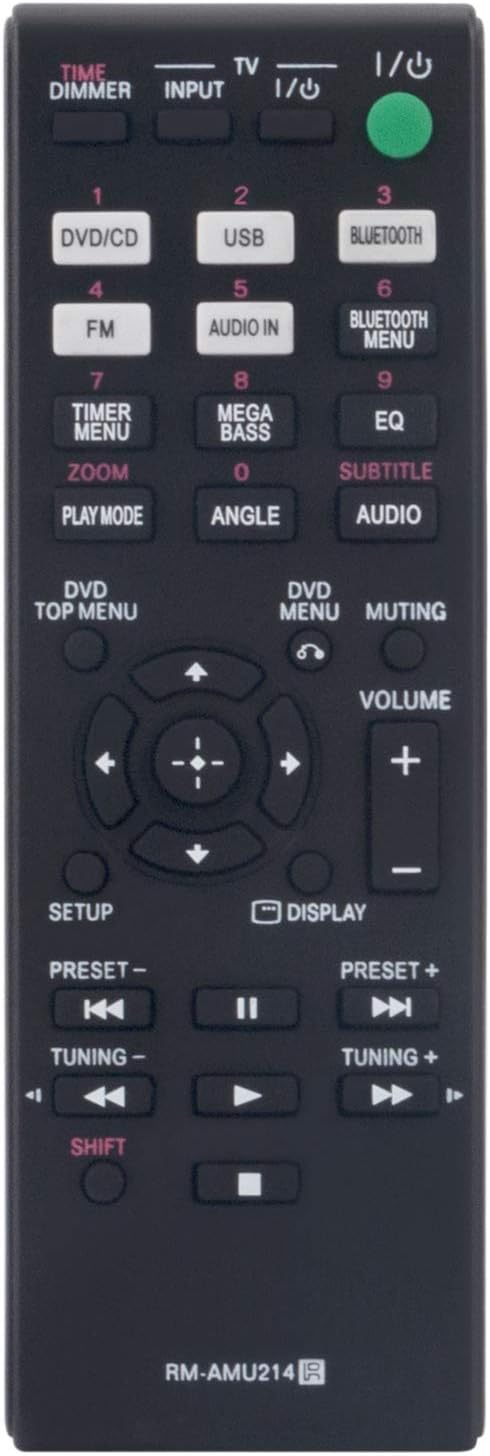 RM-AMU214 Replace Remote Control -WINFLIKE RMAMU214 Remote Control Replacement fit for Sony Mini HiFi Component System CMT-SBT40D HCD-SBT40D SS-SB...