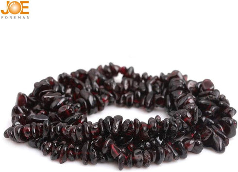 3-5mm Natural Garnet Gravel Gemstone Chips Beads for Jewelry Making Freeform Dark Red 34" JOE FOREMAN...