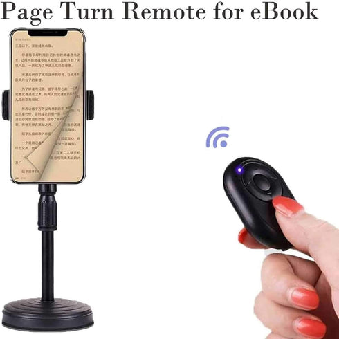 Bluetooth Page Turner for iPhone - Can Also be Tiktok Remote and Bluetooth Camera Remote (Black)...