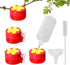 Handheld Hummingbird Feeder with Clips, 4 Pack Window Red Wild Bird Feeders with Cleaning Brush Bottle Funnel Set for Tree Branch Outdoors Hanging...