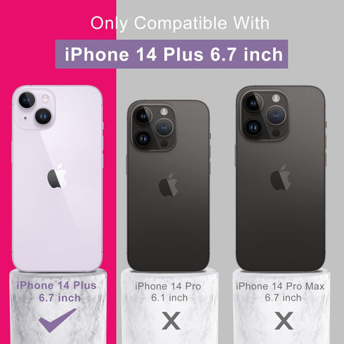 DEENAKIN iPhone 14 Plus Case with Screen Protector,Enhanced Camera Cover,Passing 16ft Drop Tested Soft Silicone Gel Rubber,Slim Fit Protective Pho...