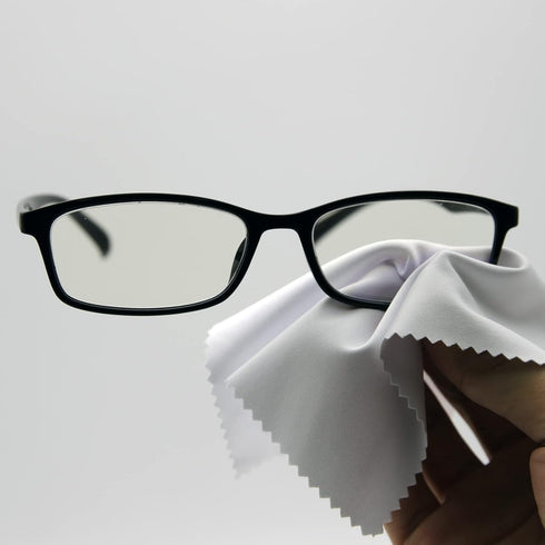 Eyeglasses Cleaning Cloth Glasses Cloths Bulk (5.5"x5.5", White, 100 pcs, No logo) for Eyeglasses, Lenses, Phones, Screens, Camera, Silverware, De...